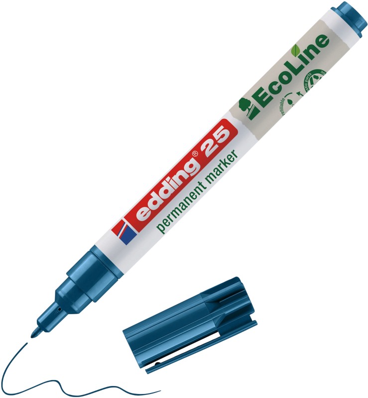 Thumbnail - edding ecoline E-25 Permanentmarker Rundspitze 1 mm Blau Nachfüllbar
