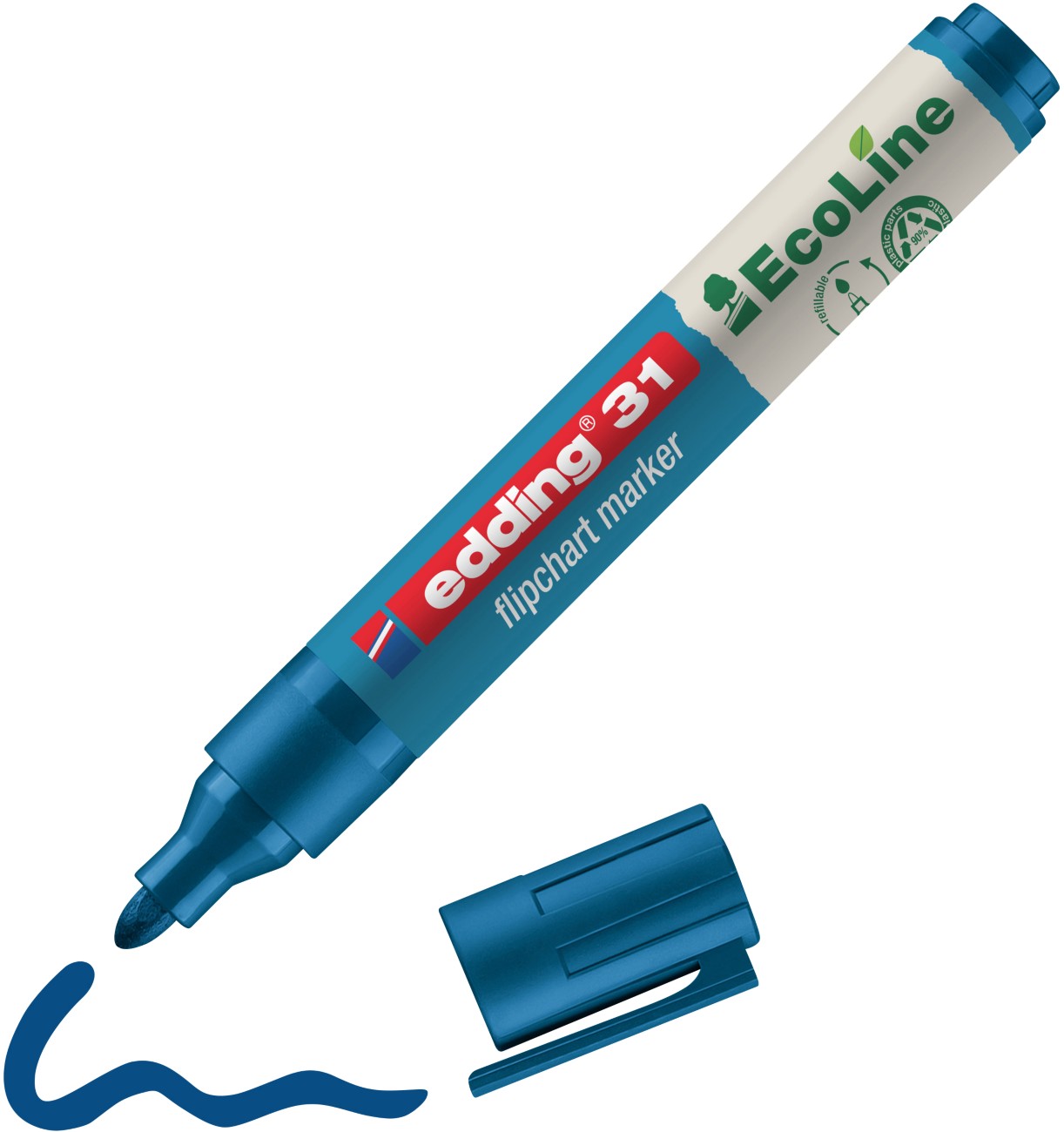 edding ecoline E-31 Flipchart-Marker Rundspitze - 3 mm Blau Nachfüllbar