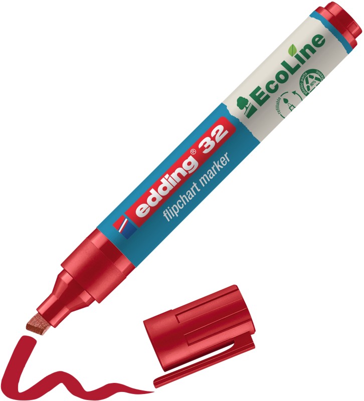 Edding ecoline E-32 Flipchart-Marker Keilspitze 1 - 5 mm Rot Nachfüllbar