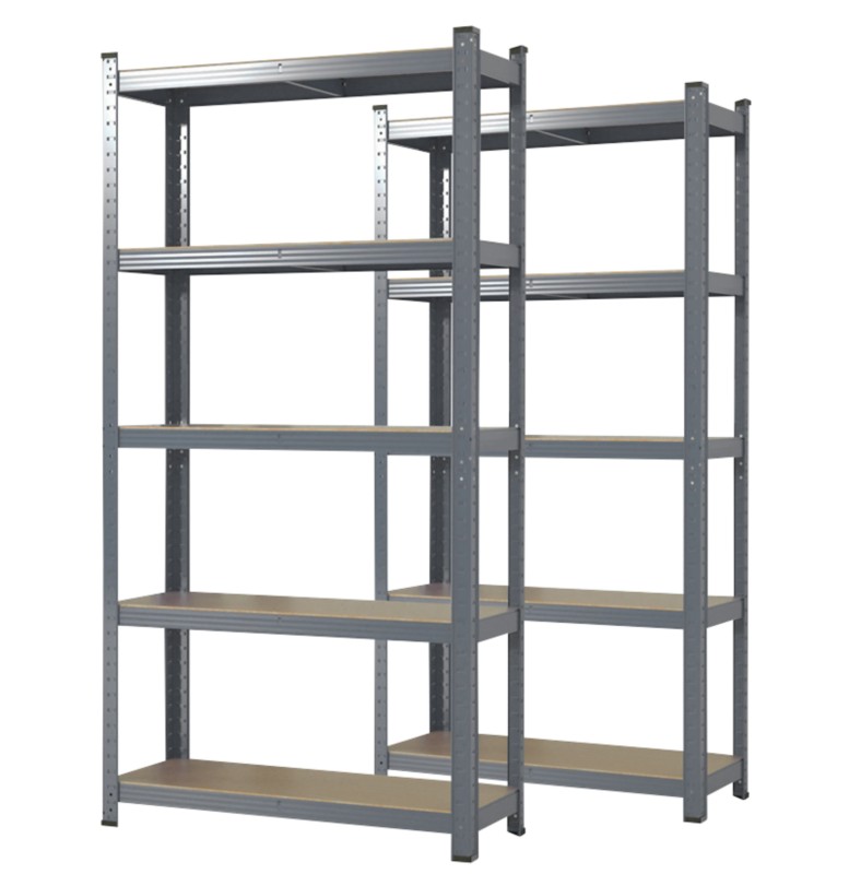Thumbnail - Karat Regal MDF (Mitteldichte Faserplatte), Stahlblech 750 x 300 x 1.500 mm Grau 2er-Pack