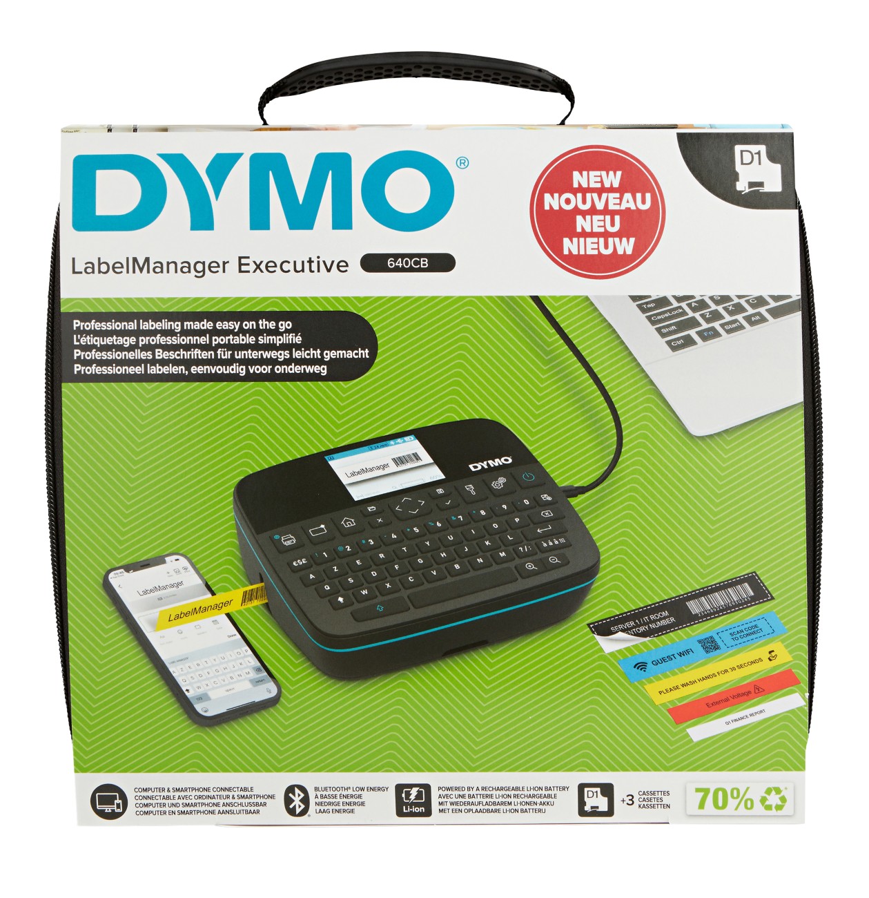 DYMO LabelManager Executive 640 CB Etikettendrucker-Kit Thermodruck AZERTY Schwarz