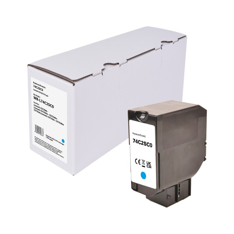 Tonerkartusche Kompatibel Lexmark 74C2SC0 Cyan