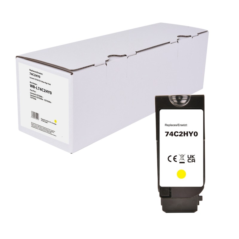 Tonerkartusche Kompatibel Lexmark 74C2HY0 Gelb