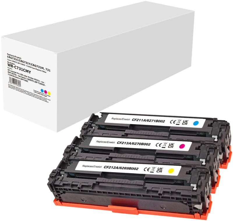 731 CMY Kompatible Canon Tonerkartusche Cyan, Magenta, Gelb 3er-Pack