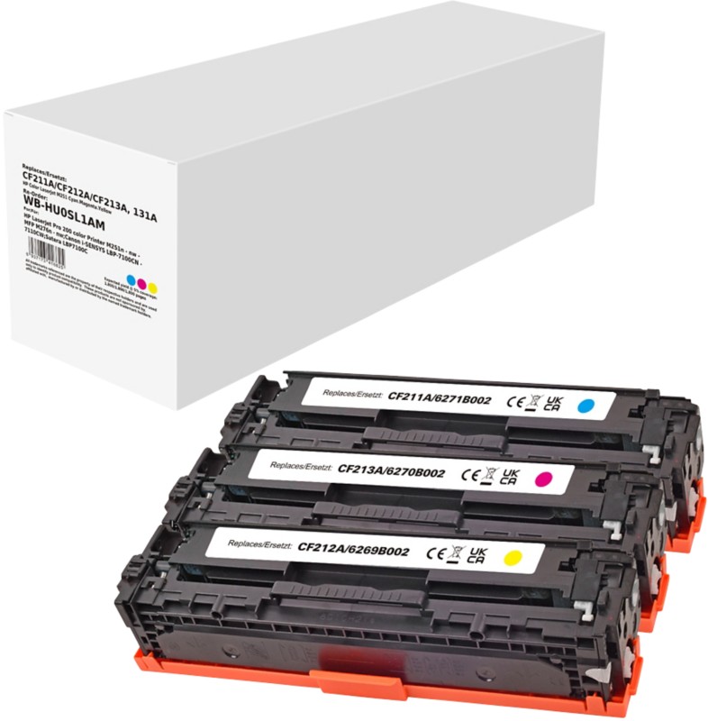 U0SL1AM Kompatible HP Tonerkartusche Cyan, Magenta, Gelb 3er-Pack
