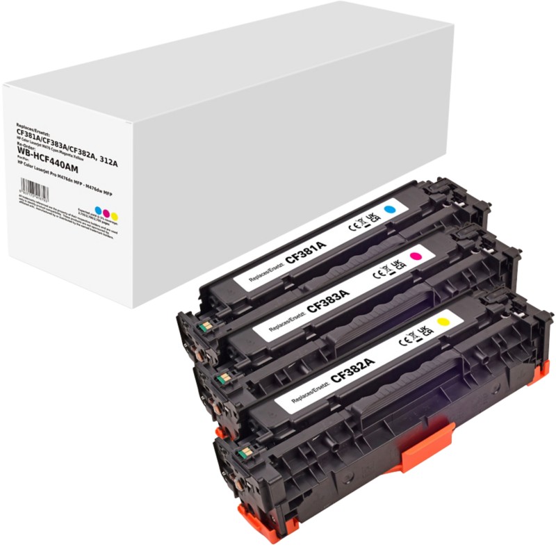 CF440AM Kompatible HP Tonerkartusche Cyan, Magenta, Gelb 3er-Pack