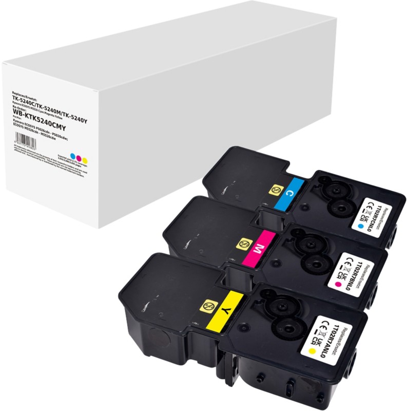 TK-5240C/M/Y Kompatible Kyocera Tonerkartusche Cyan, Magenta, Gelb 3er-Pack