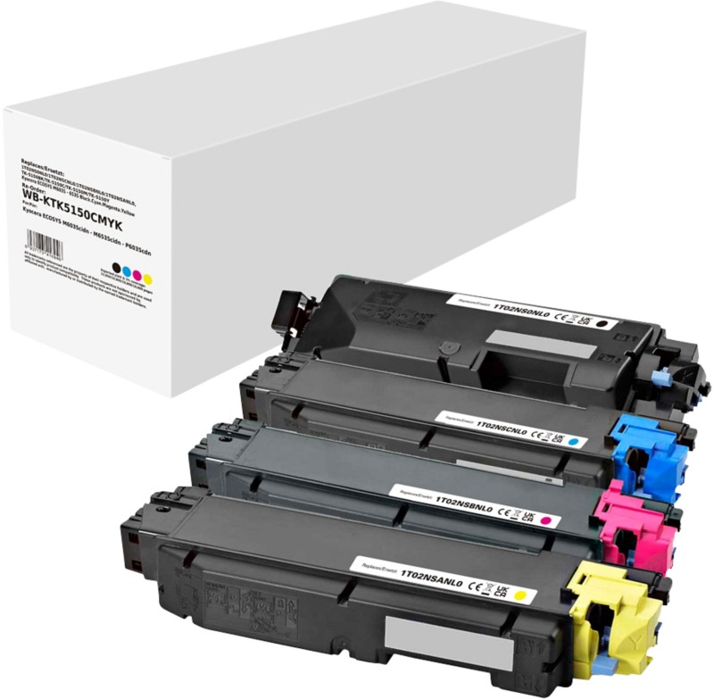 TK-5150KCMY Kompatible Kyocera Tonerkartusche Schwarz, Cyan, Magenta, Gelb 4er-Pack