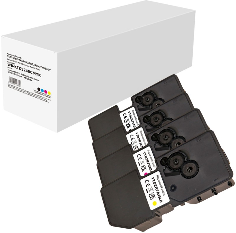 TK-5240K/C/M/Y Kompatible Kyocera Tonerkartusche Schwarz, Cyan, Magenta, Gelb 4er-Pack