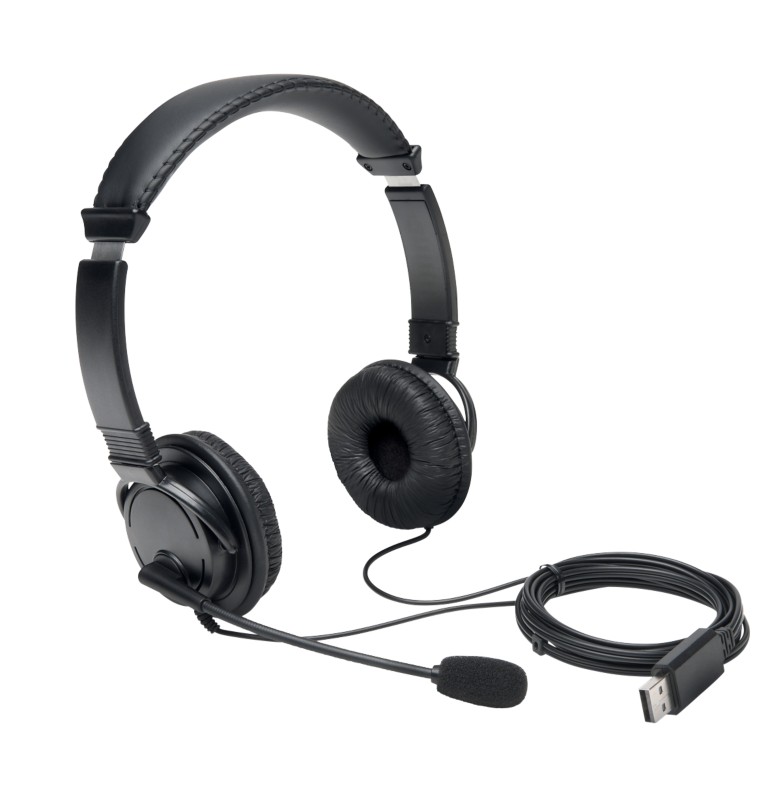 Kensington Kopfhörer K97601WW Verkabelt Over-the-Head 1,8 m USB-A Kabel Hi-Fi Noice-Cancelling Mit Mikrofon Schwarz