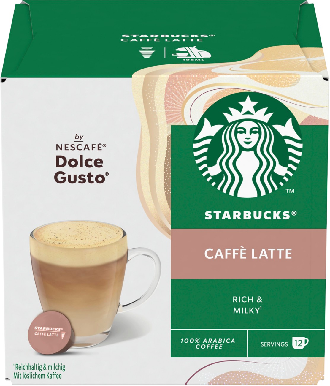 Starbucks by NESCAFÉ Dolce Gusto Kaffeekapseln Caffè Latte 12 Stück à 121,2 g 1291638