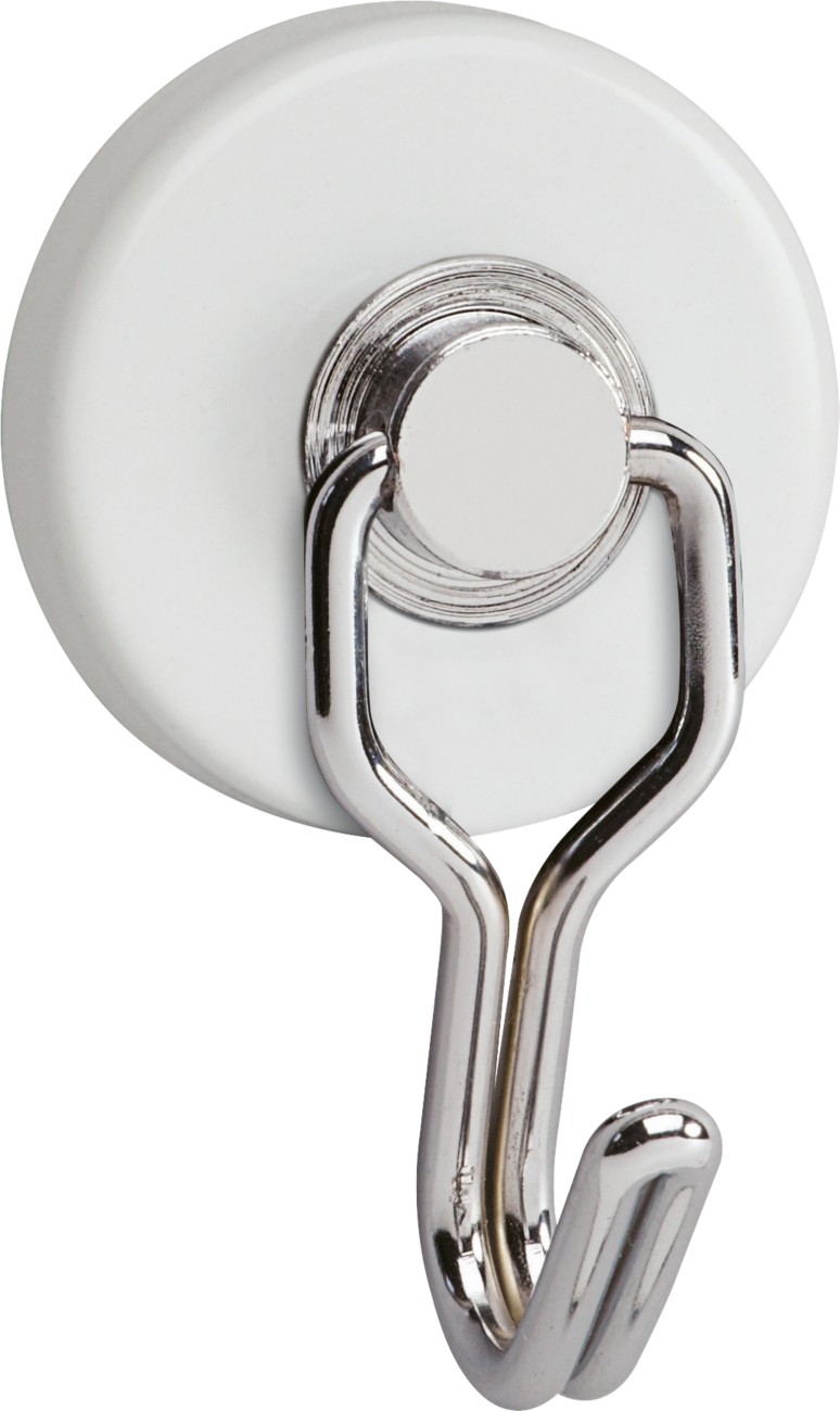 Thumbnail - Maul Kreisförmig Hakenmagnet Weiß 5 kg Tragfähigkeit 37 mm 2 Stück