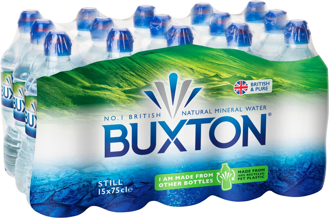 Buxton Still Natural Mineral Water Sports Cap 15 Bottles Of 750 Ml