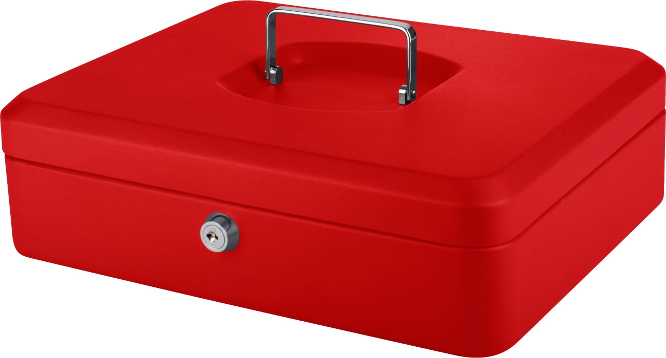 Pavo Money Manager Cash Box Key Lock 300 X 250 X 88 Mm Red