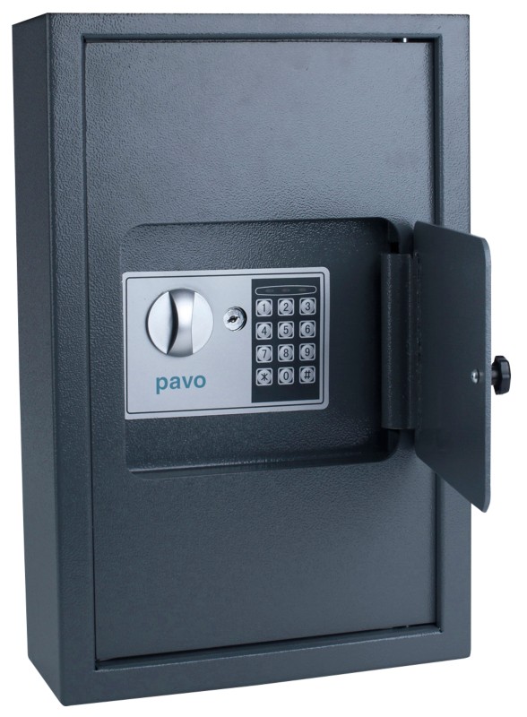 Pavo High Security Schlüsselschrank 50 Haken Elektronisch 8009022 Dunkelgrau