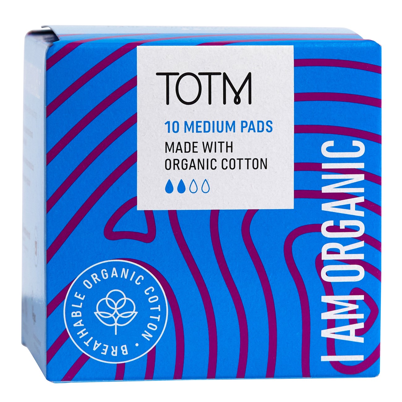 TOTM Organic Pads - Medium Flow With Wings 10 Per Box - 2 Pack - Image 5