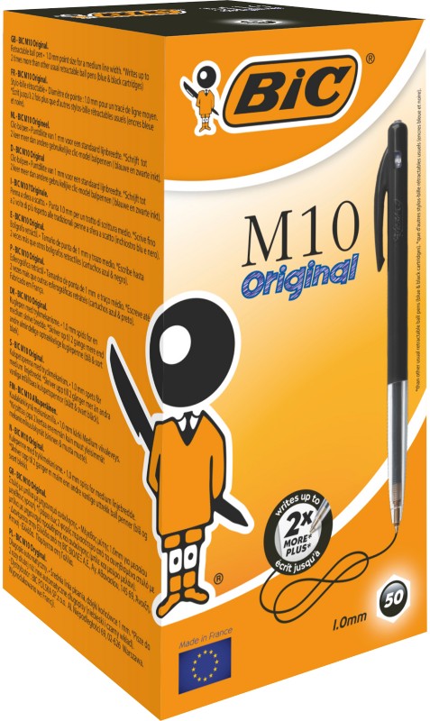 BIC M10 Original M10 Kugelschreiber Schwarz Mittel 0.4 mm 50 Stück