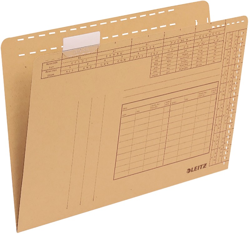 Leitz Einstellmappen 2435 Für Vollsichtreiter DIN A4 Mit Organisationsdruck 250 g/m² Naturbraun 100% Recycelter Natron-K...