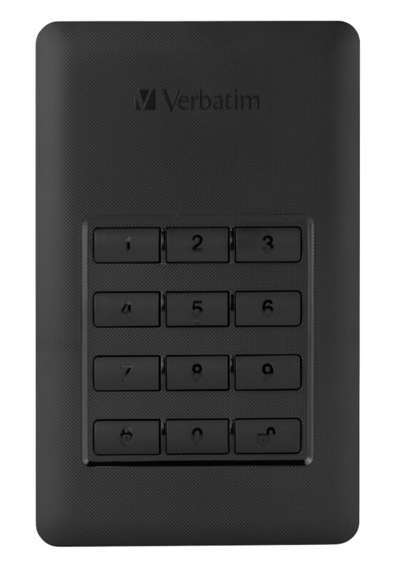 Verbatim 1 TB Externe Festplatte HDD Store'n'Go Secure USB 3.1 Schwarz, Silber