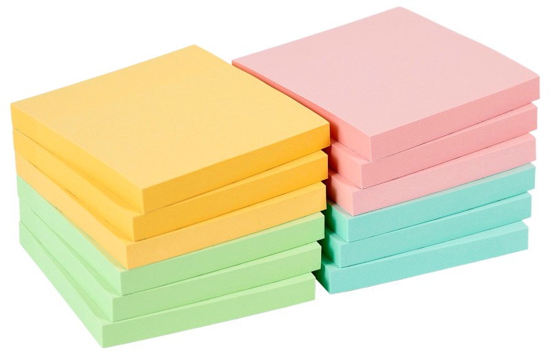 Notes adhésives Office Depot 76 x 76 mm Assortiment 12 Unités de 100 Feuilles