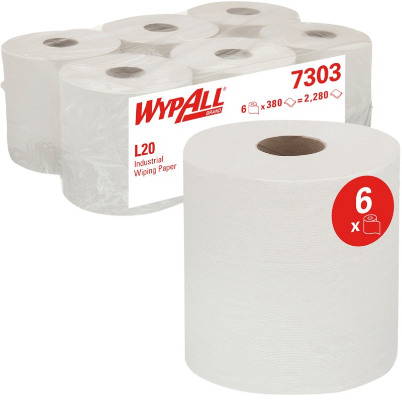 WYPALL Wischtuchrolle L20 2-lagig 6 Stück à 380 Blatt