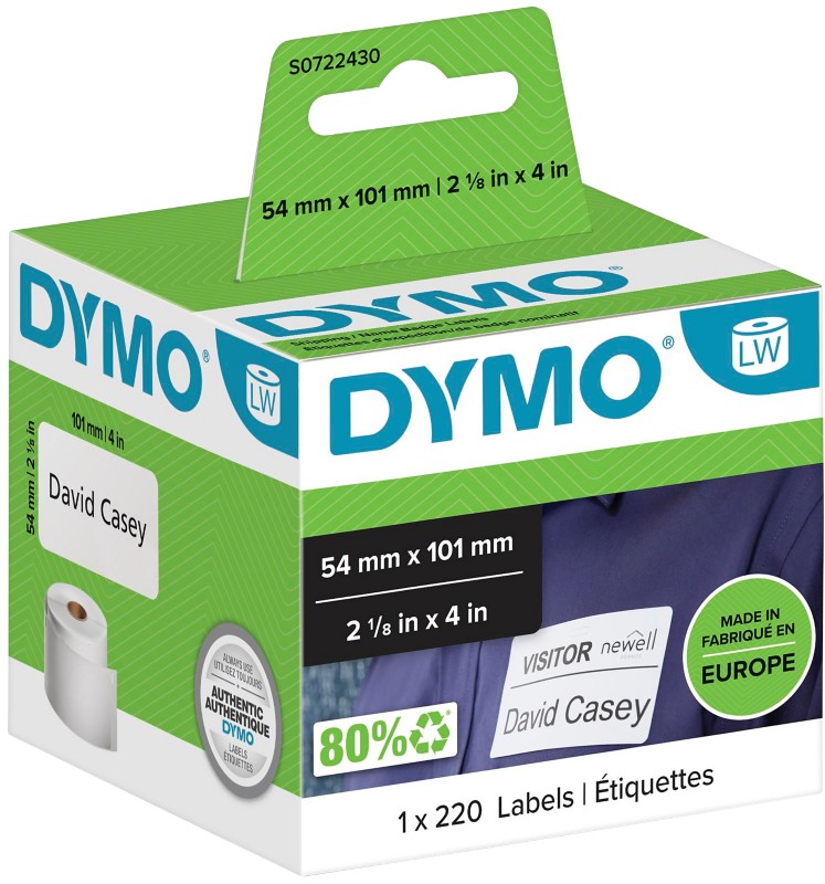 DYMO LW Versandetiketten Authentisch 99014 S0722430 Selbsthaftend Schwarz auf Weiß 54 x 101 mm 220 Etiketten