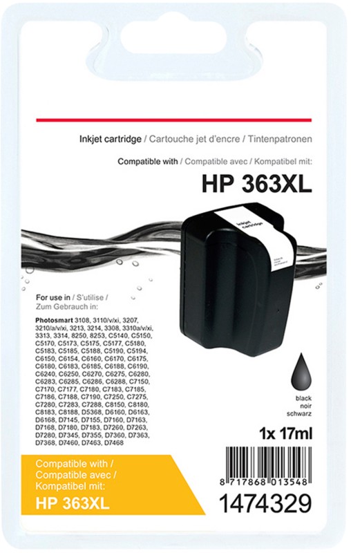 Viking 363 Kompatibel HP Tintenpatrone C8719E Schwarz