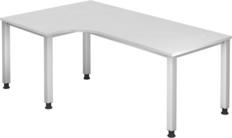 Thumbnail - Hammerbacher Q Series VQS Eckschreibtisch Rechteckig Weiß 4 Metallfüße 2.000 (B) x 1.200 (T) x 810 (H) mm Spanplatte, St...