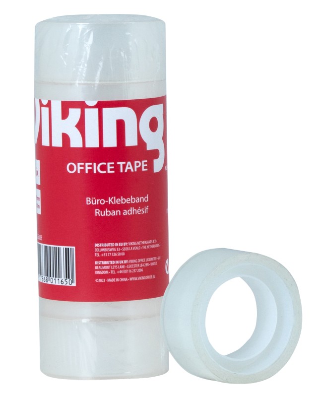 Viking Büro Klebeband Polypropylen 19mm x 10 m Transparent Packung mit 6 Stück