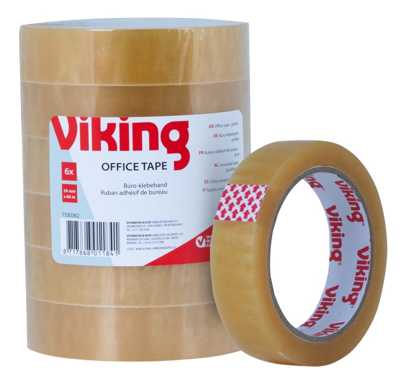 Viking Klebeband Universal Transparent 24 mm (B) x 66 m (L) Großer Kern PP (Polypropylen) Nein 6 Rollen