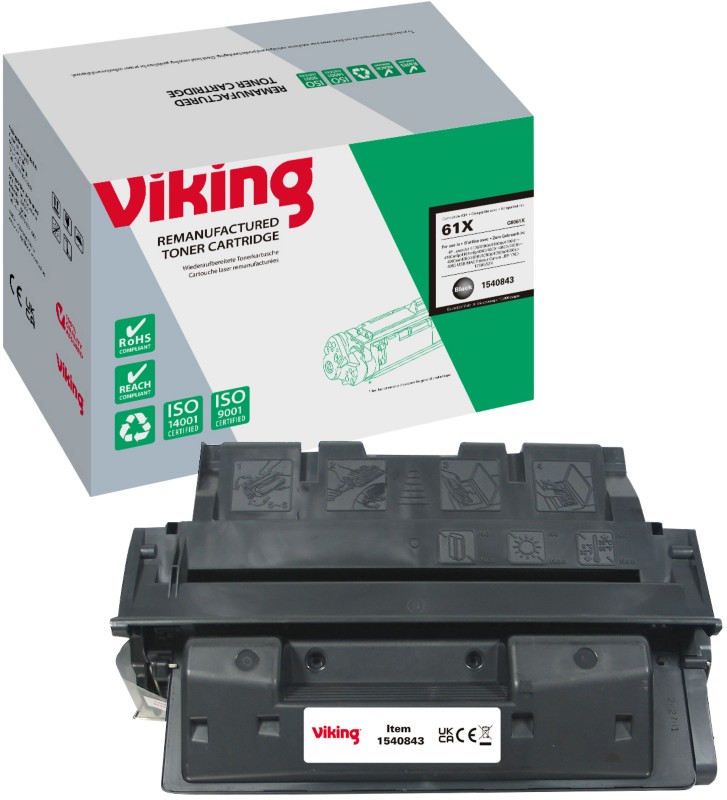 Viking 61X Kompatibel HP Tonerkartusche C8061X Schwarz