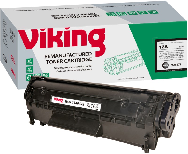 Viking 12A Kompatibel HP Tonerkartusche Q2612A Schwarz