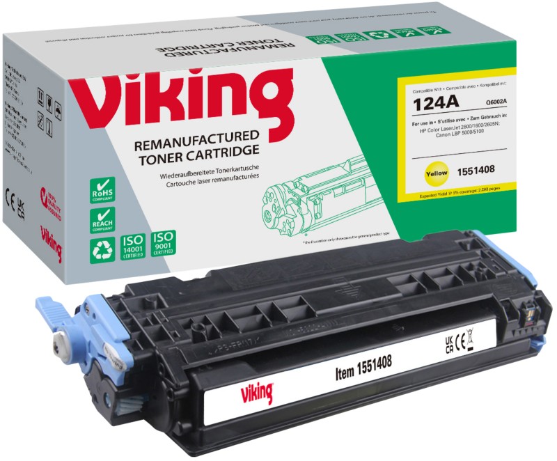 Viking 124A Kompatibel HP Tonerkartusche Q6002A Gelb