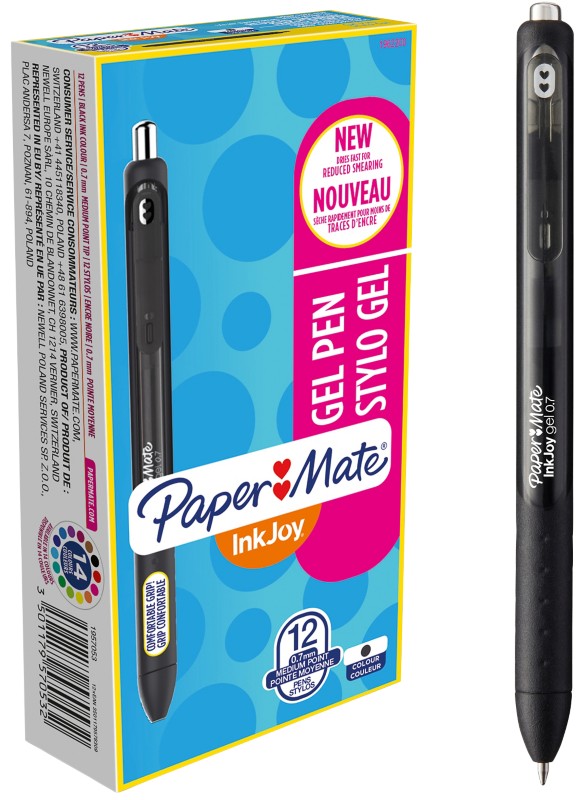 Papermate InkJoy Gelschreiber 0.7 mm Schwarz 12 Stück