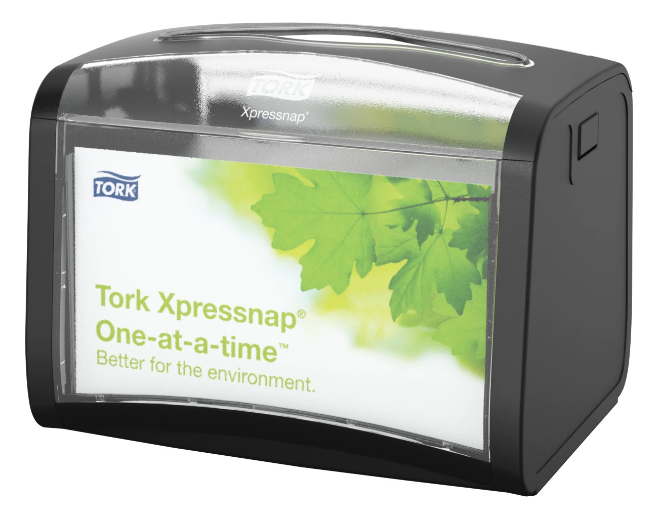 Tork 272611 Xpressnap Tabletop Napkin Dispenser N4 / Paper Dispenser Suitable for N4 Interfold Napkin Refills / Signature Design / Black - Image 4