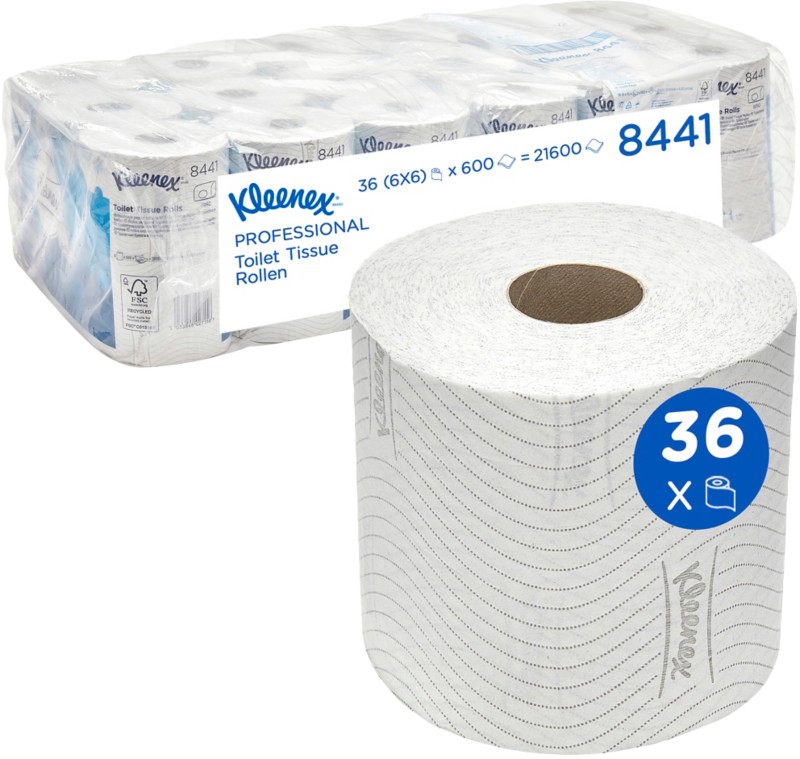 Kleenex Toilettenpapier 2-lagig 8441 36 Rollen à 600 Blatt