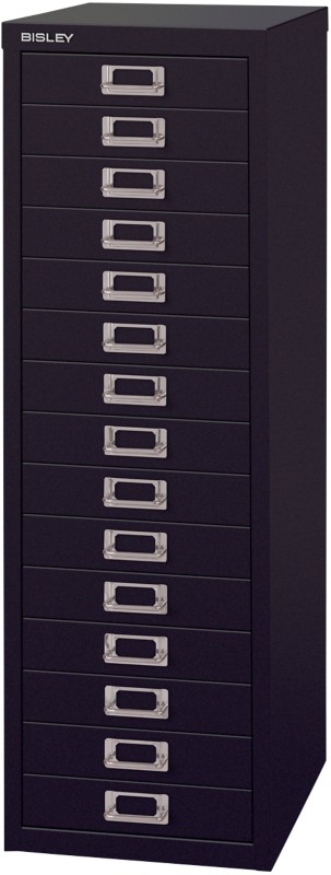 Bisley Filing Cabinet with 15 Drawers H3915NL 280 x 380 x 860mm Black