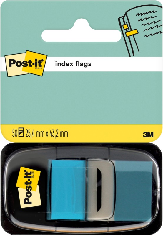 Post-it Haftmarker Rechteckig 2,54 x 4,32 cm Türkis 50 Streifen