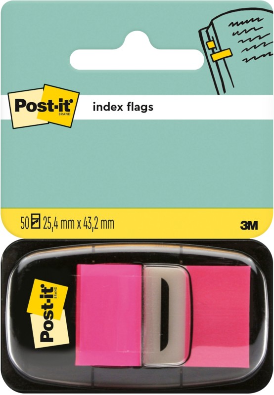 Post-it Index-Haftstreifen Rechteckig 2,54 x 4,32 cm Rosa I680-21 50 Streifen