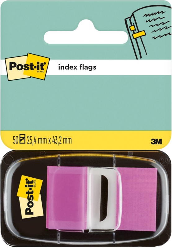 Post-it Index-Haftstreifen Rechteckig 2,54 x 4,32 cm Violett I680-8 50 Streifen