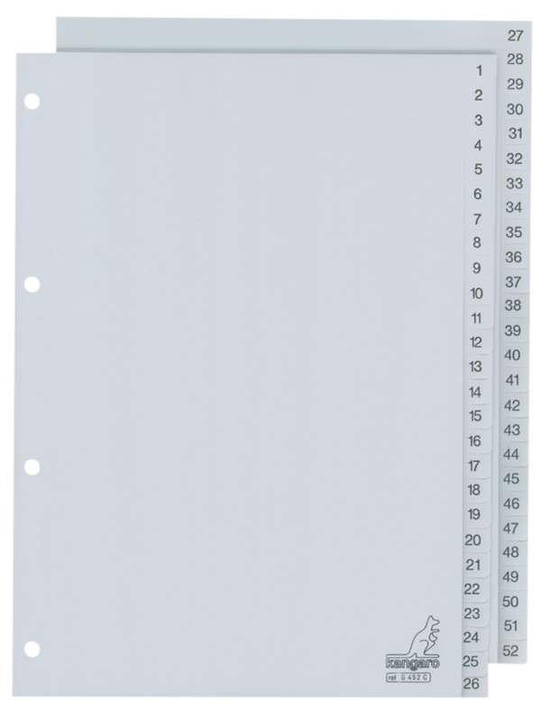 KANGARO Register G452C DIN A4 52-teilig 4-fach Polypropylen 1 bis 52