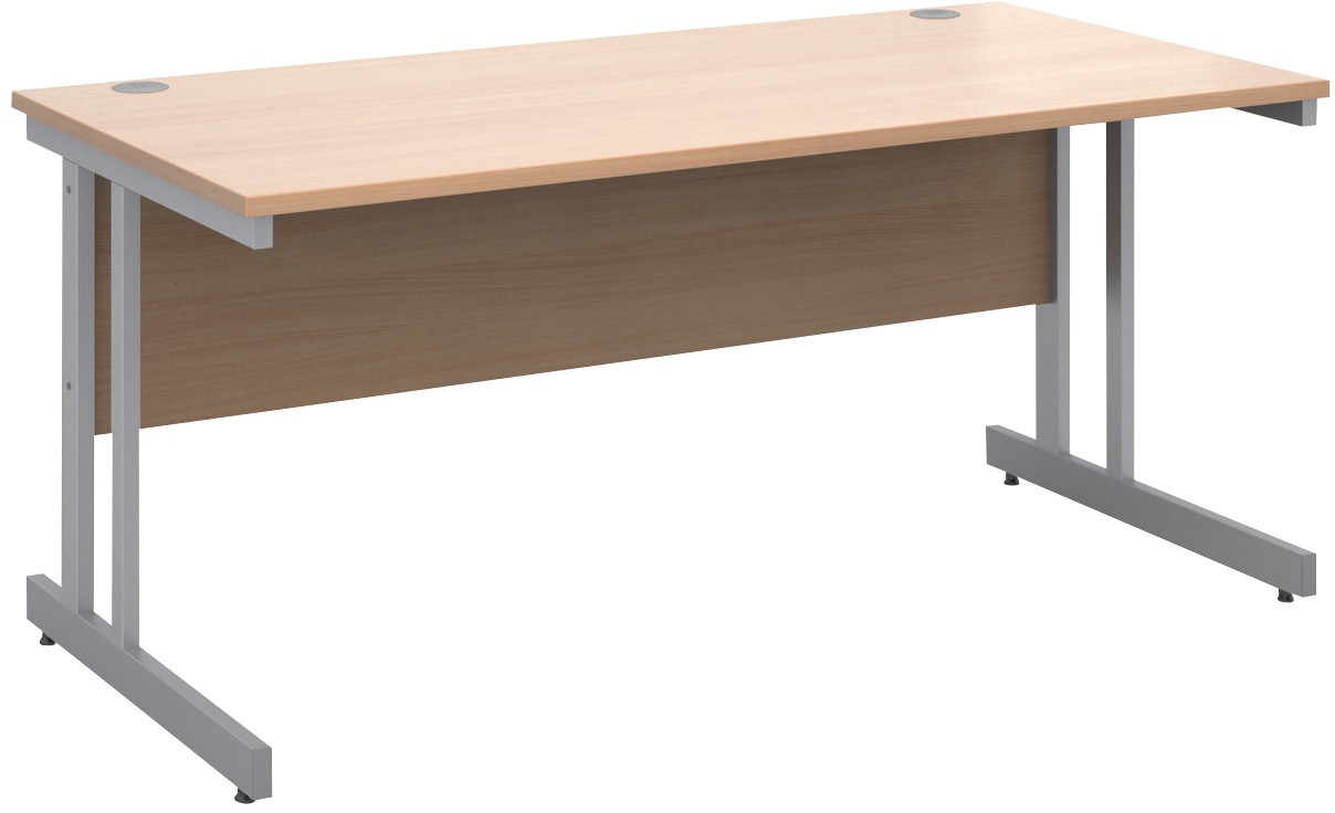 Dams International Momento Straight Desk Rectangular Beech Cantilever 1,600 (W) X 800 (D) X 725 (H) Mm Mfc (Melamine Faced Chipboard)