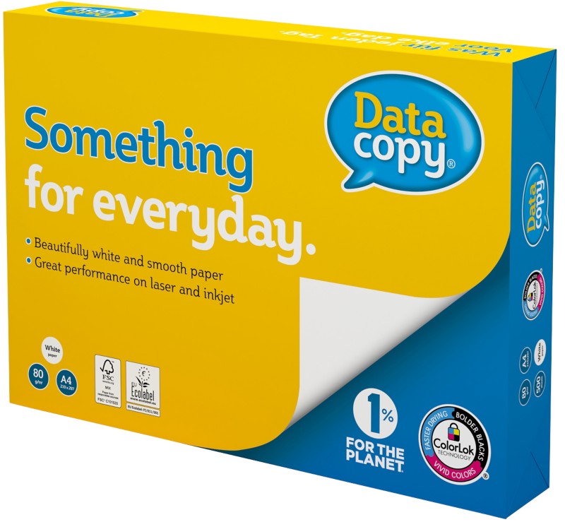 Data Copy Everyday DIN A4 Druckerpapier Weiß 80 g/m² Glatt 4 Löcher 500 Blatt