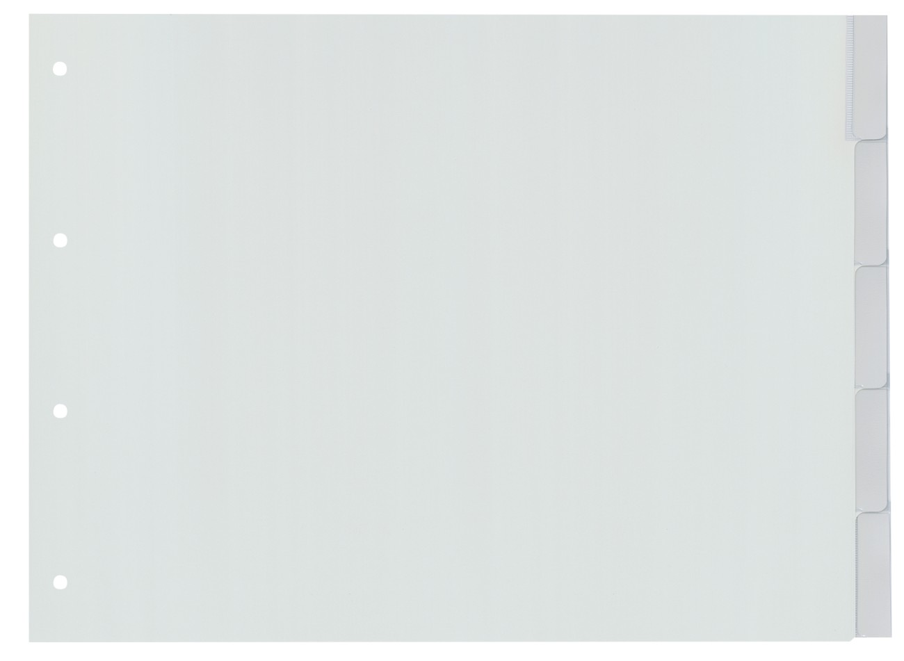 KANGARO Blanko Register DIN A3 quer Grau 5-teilig PP (Polypropylene) 4 Löcher G305FB
