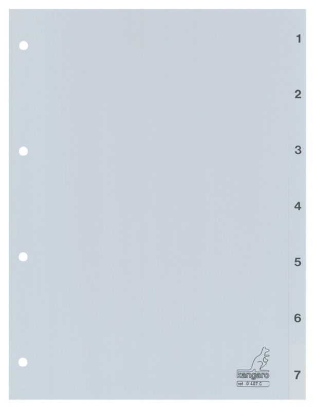 KANGARO Register G407C DIN A4 7-teilig 4-fach Karton 1 bis 7