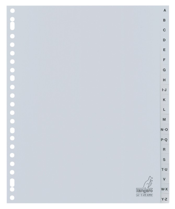 KANGARO A - Z Kunststoffregister DIN A4 20-teilig PP (Polypropylen) 23 Löcher G420AZMB
