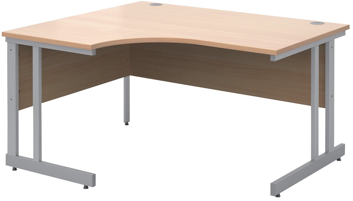 Dams International Momento Left Hand Corner Desk Corner Beech Cantilever 1,400 (W) X 1,200 (D) X 725 (H) Mm Mfc (Melamine Faced Chipboard)
