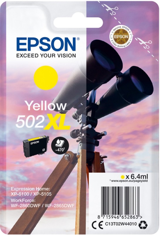 Epson 502XL Original Ink Cartridge C13T02W44010 Yellow