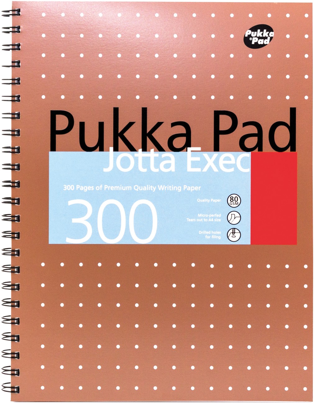 Pukka Pad Notizbuch Metallic Executive A4 liniert Spiral gebundener Karton Kupfer gelocht 300 Seiten 150 Blatt 3er-Pack