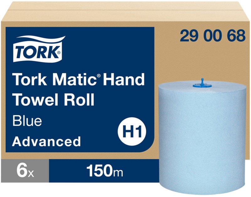 Tork Advanced Falthandtücher H1 Gerollt Blau 2-lagig 290068 6 Rollen à 150 m